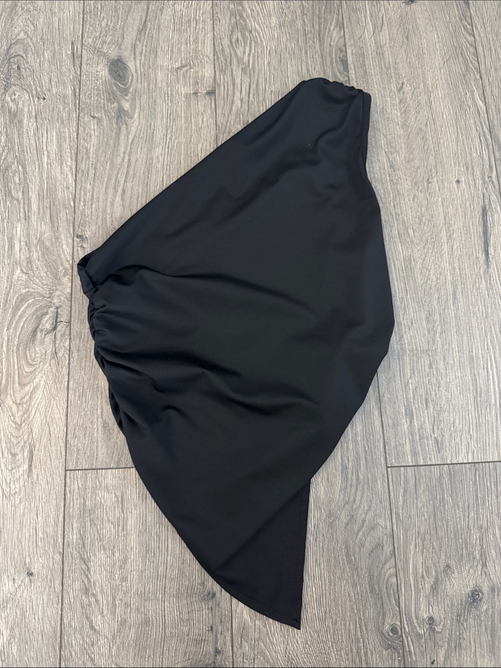 SHEIN Black Asymmetrical Draped Top